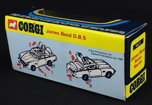 Corgi toys 96655 james bond db5 aston martin ll405 back