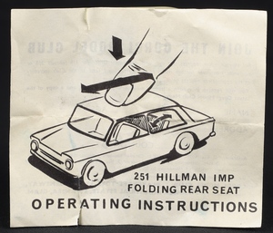 Corgi toys 251 hillman imp ll440 leaflet