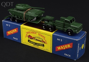 Matchbox series no.3 tank transporter tank ll462 front