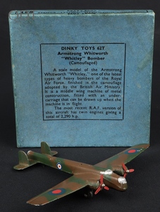 Dinky toys 62t armstrong whitworth whitely bomber ll580 front