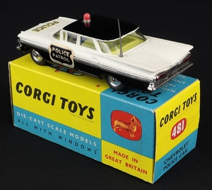 Corgi toys 481 chevrolet police car ll737 back