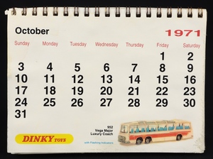 Dinky toys calendar 1971 bb701 october