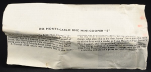 Corgi toys 321 monte carlo mini cooper s ll843 leaflet