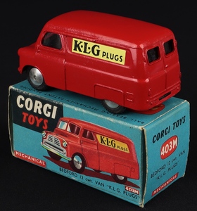 Corgi toys 403m bedford van klg plugs mm103 back