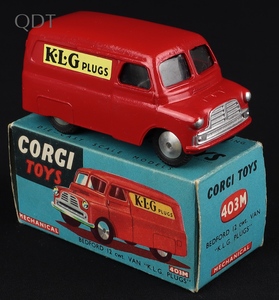 Corgi toys 403m bedford van klg plugs mm103 front