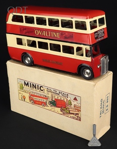 Tri ang minic 60m double decker bus ovaltine mm15 front
