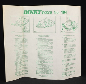 Dinky toys 104 spectrum pursuit vehicle mm120 leaflet
